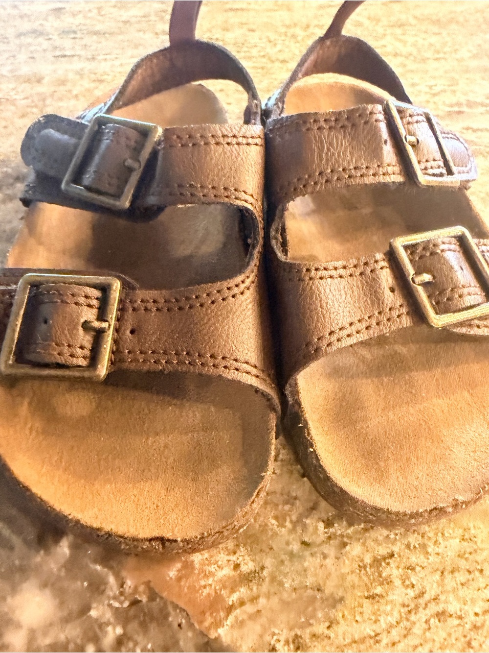 OshKosh B'gosh Brown Double-Buckle Sandals